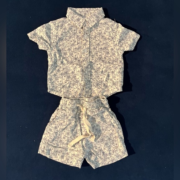 Mebie Baby Palm Tree Linen Cotton Set: 6-12 months - Picture 2 of 9